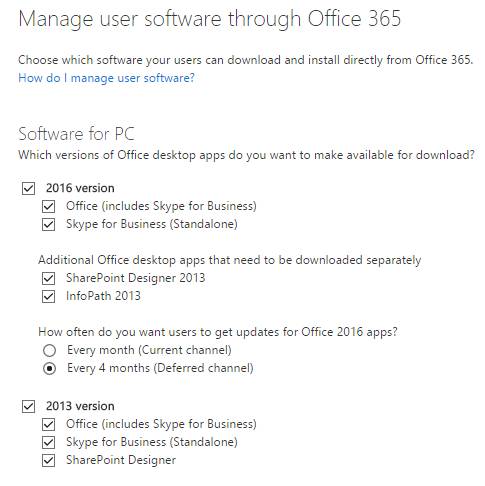 Manage user software