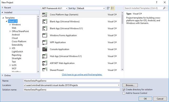 MasterDetailPage In Xamarin