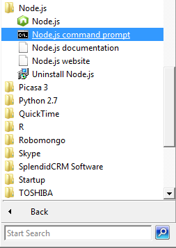 Node.JS command prompt