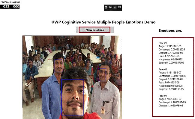 Multiple People Emotions in UWP 