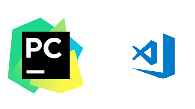 PyCharm vs Visual Studio Code; sorry for small VS Code icon, didn't mean any harm.