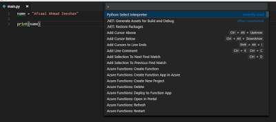 CTRL + SHIFT + P options.