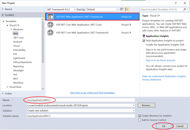 QUIZ Application With ASP.NET