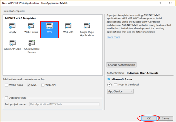 QUIZ Application With ASP.NET