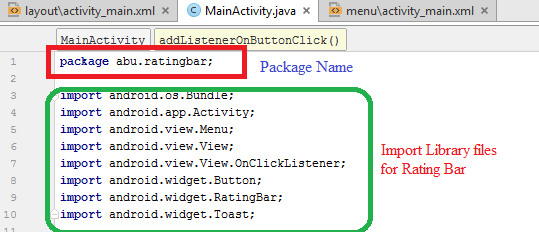 RatingBar Android App