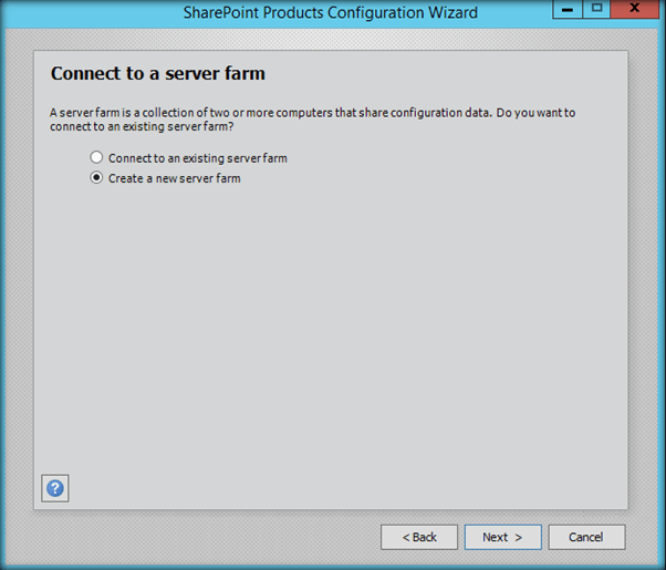 Create a new server farm