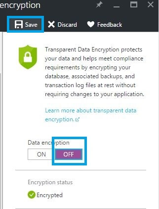 Removing Data encryption