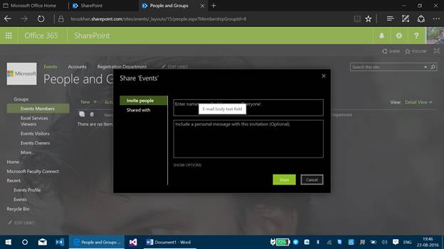 Add the email address