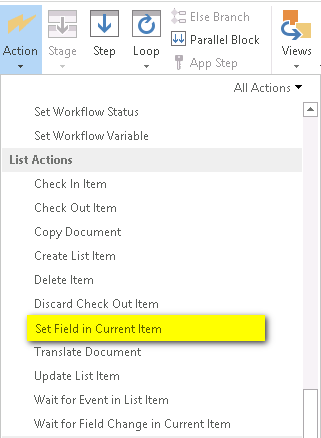 Set Field in Current Item