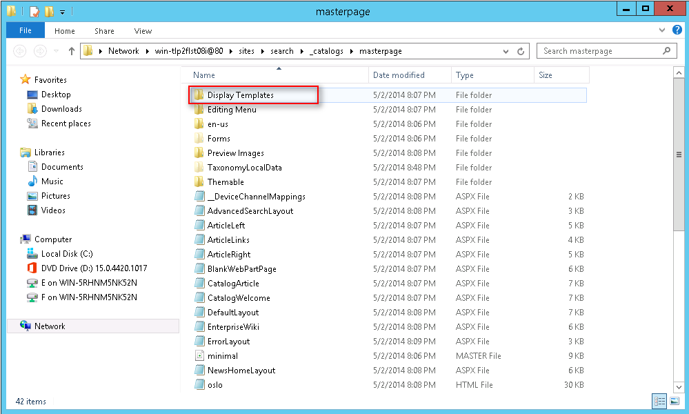 Display Templates Folder