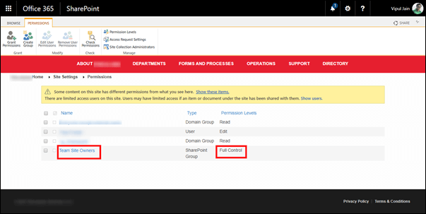 SharePoint Permissions Issue