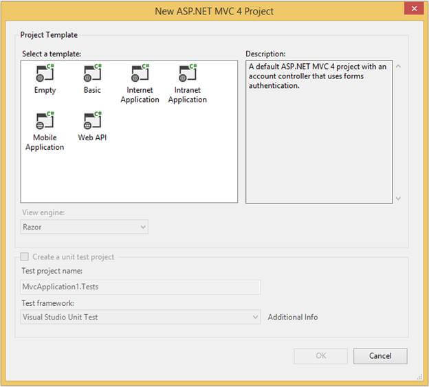 select a template as Basic