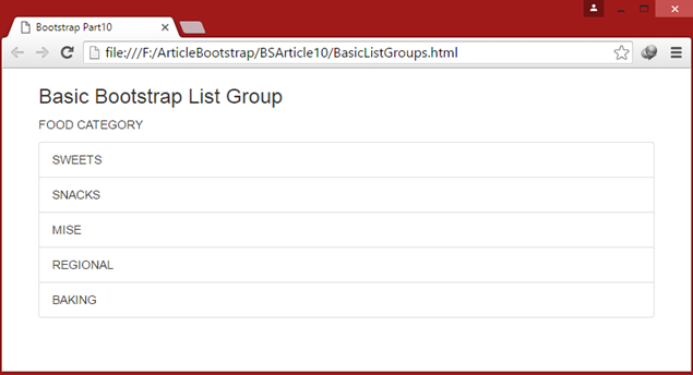 Basic List Groups
