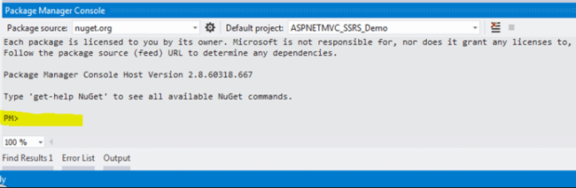 package manager console