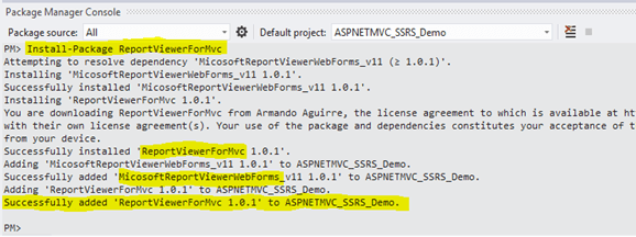 Install-package ReportViewerForMvc