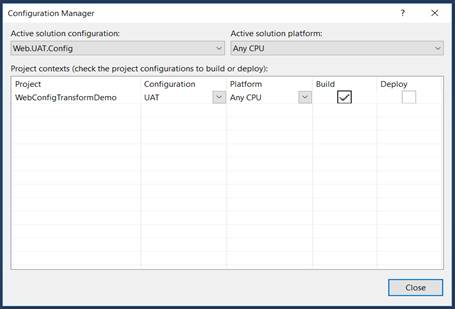 Transform Web.Config 