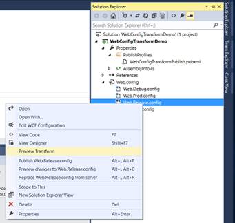Transform Web.Config 