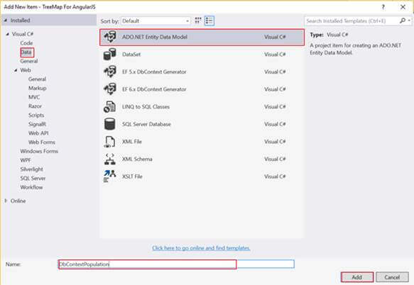 Adding ADO.NET Entity Data Model