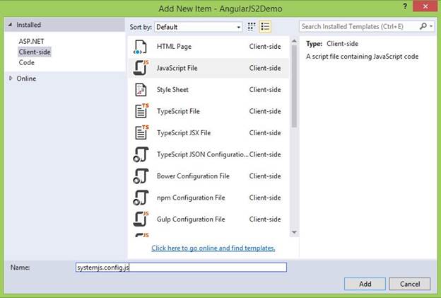 Adding the SystemJS File