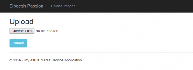 Upload Images To Azure Media Service Upload View