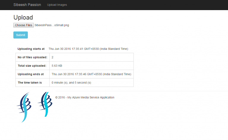 Upload Images To Azure Media Service Output