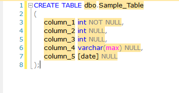 Create Table