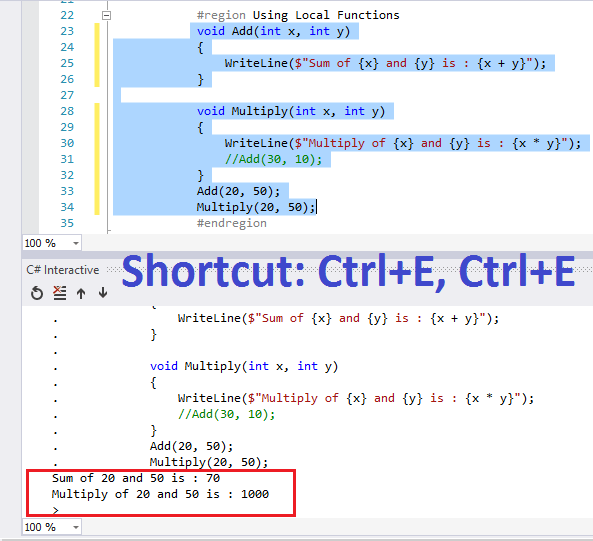 Execute in Interactive
