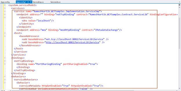 WCF Library APP.Config File