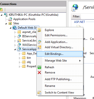 Edit Binding Selection