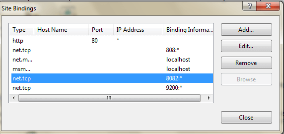 Edit Binding Selection