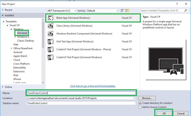 Giving the Project Name