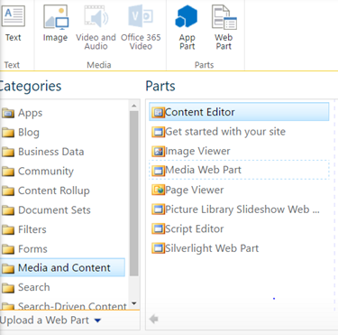 Content Editor Web part