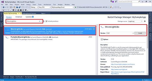 Select Blank App (Xamarin.Forms.Portable)