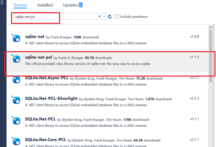 sqlite-net-pcl