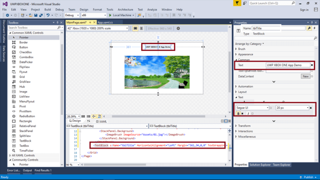 Add a Text Block for Title