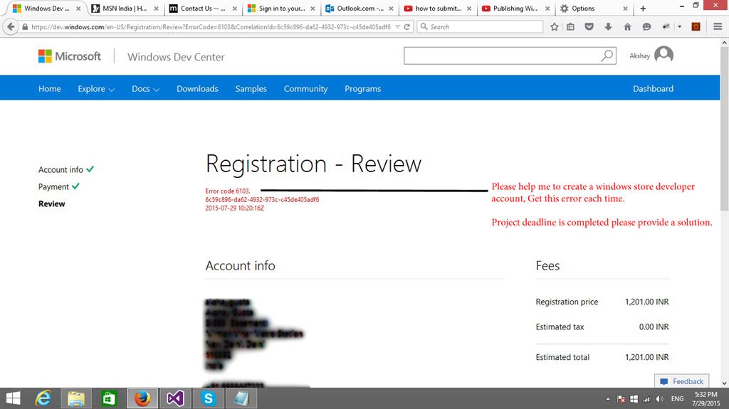 Error 6103 windows store